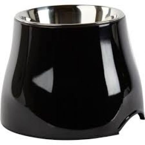 73744 Dogit Elevated Dish Small Black 300ml with Stanless Steel Insert